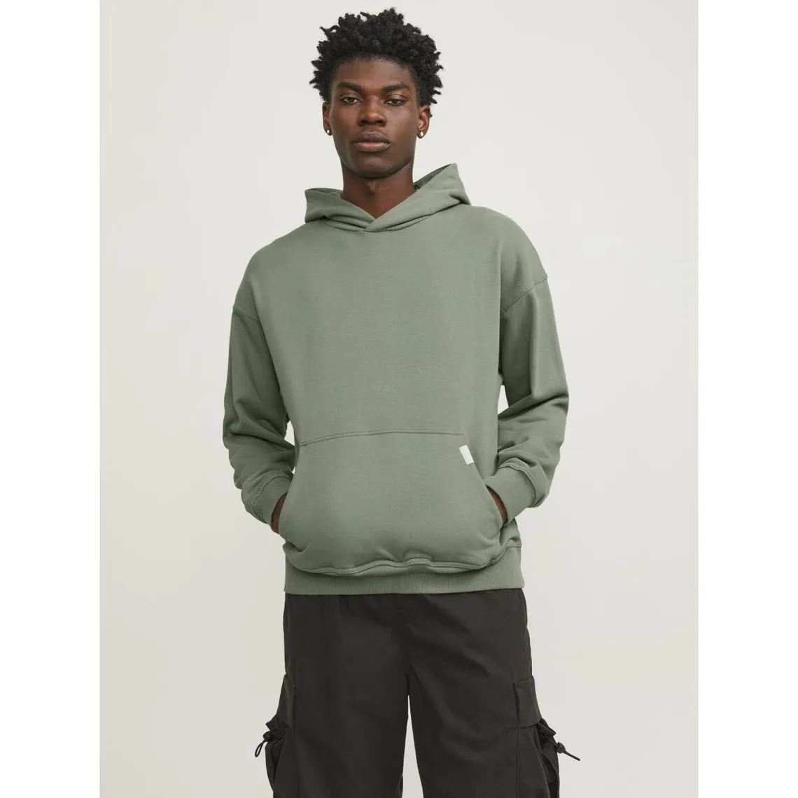 Sweat à capuche homme vert clair en coton | 3 Suisses