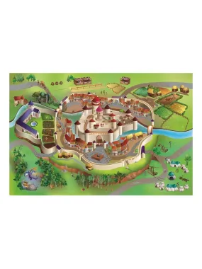 Tapis enfant CONNECTE MOYEN-AGE Multicolore 100x150 Fait en Europe - Multicolore