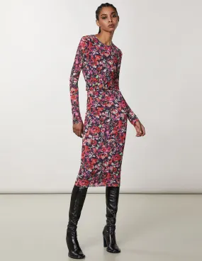 Vestido Patrizia Pepe de Tul Elástico Estampado Multicolor Mujer